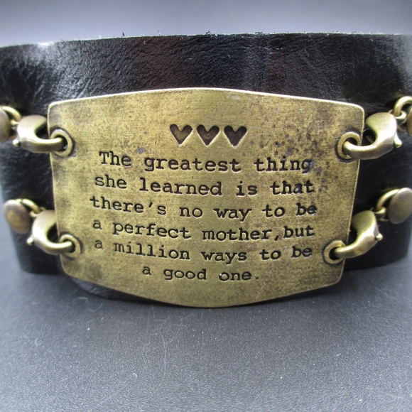 Jewelry - Vintage 8" Rustic Perfect Mother Leather Bracelet